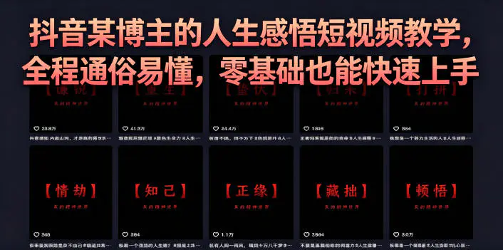抖音某博主的灰太狼人生感悟短视频教学,全程通俗易懂,零基础也能快速上手-1 抖音某博主的灰太狼人生感悟短视频教学,全程通俗易懂,零基础也能快速上手