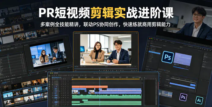 PR短视频剪辑实战进阶课,多案例全技能精讲,联动PS协同创作,快速练就商用剪辑能力-1 PR短视频剪辑实战进阶课,多案例全技能精讲,联动PS协同创作,快速练就商用剪辑能力