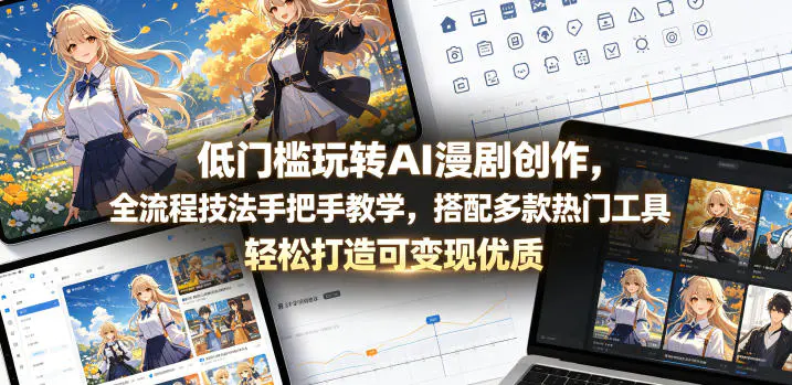 低门槛玩转AI漫剧创作,全流程技法手把手教学,搭配多款热门工具,轻松打造可变现优质作品-1 低门槛玩转AI漫剧创作,全流程技法手把手教学,搭配多款热门工具,轻松打造可变现优质作品