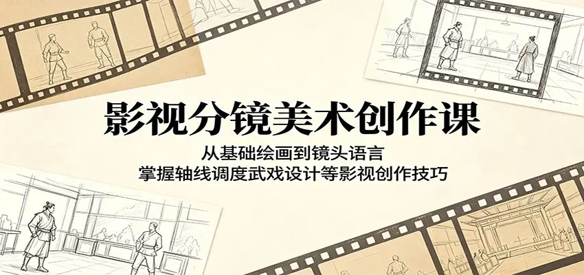 影视分镜美术创作课:从基础绘画到镜头语言,掌握轴线调度武戏设计等影视创作技巧-1 影视分镜美术创作课:从基础绘画到镜头语言,掌握轴线调度武戏设计等影视创作技巧