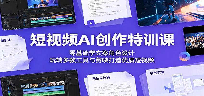 短视频AI创作特训课:零基础学文案角色设计,玩转多款工具与剪映打造优质短视频-1 短视频AI创作特训课:零基础学文案角色设计,玩转多款工具与剪映打造优质短视频