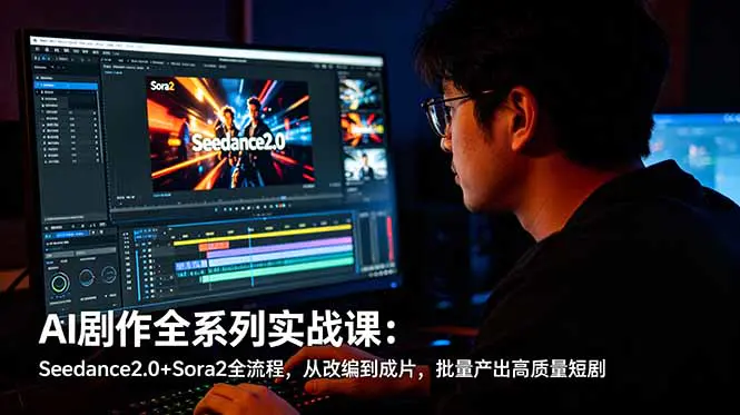 AI剧作全系列实战课:Seedance2.0+Sora2全流程,从改编到成片,批量产出高质量短剧-1 AI剧作全系列实战课:Seedance2.0+Sora2全流程,从改编到成片,批量产出高质量短剧