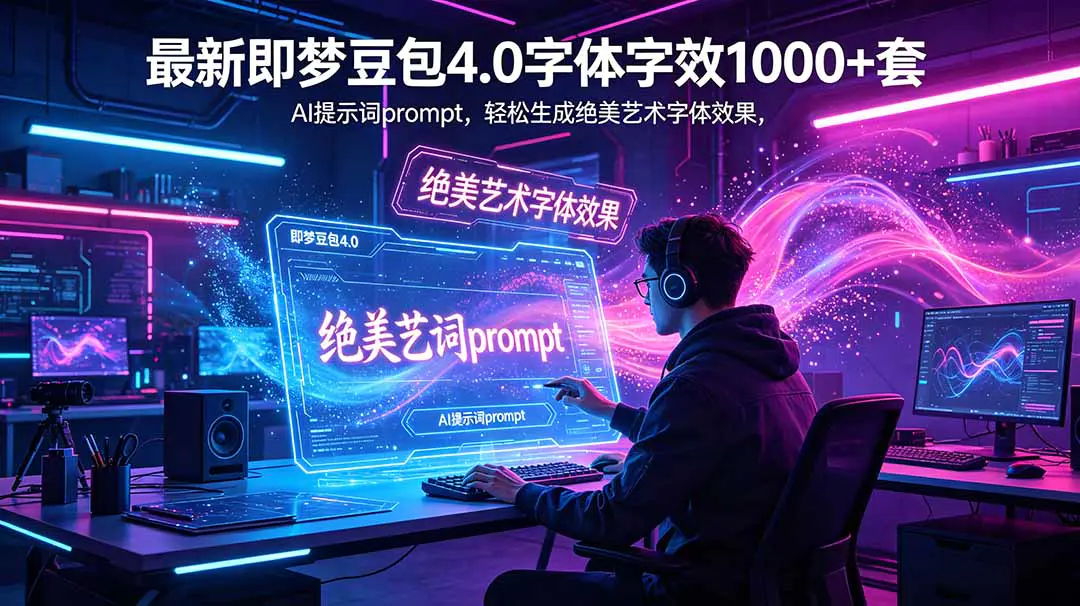 最新即梦豆包4.0字体字效1000+套,AI提示词prompt,轻松生成绝美艺术字体效果-1 最新即梦豆包4.0字体字效1000+套,AI提示词prompt,轻松生成绝美艺术字体效果