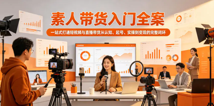 素人带货入门全案,一站式打通短视频与直播带货从认知、起号、实操到变现的完整闭环-1 素人带货入门全案,一站式打通短视频与直播带货从认知、起号、实操到变现的完整闭环