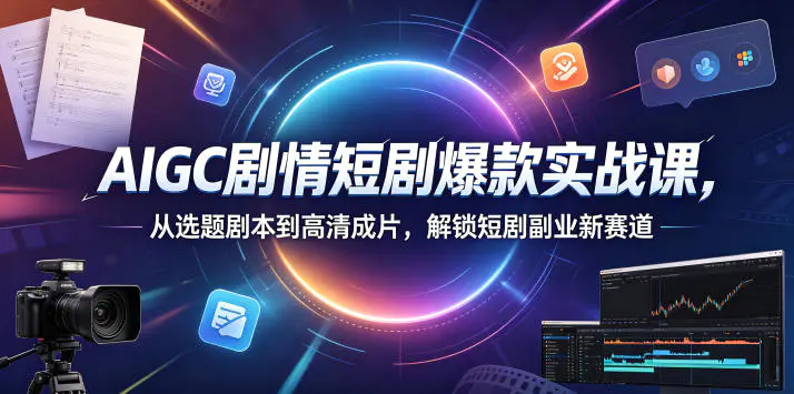 AIGC剧情短剧爆款实战课,从选题剧本到高清成片,解锁短剧副业新赛道-1 AIGC剧情短剧爆款实战课,从选题剧本到高清成片,解锁短剧副业新赛道