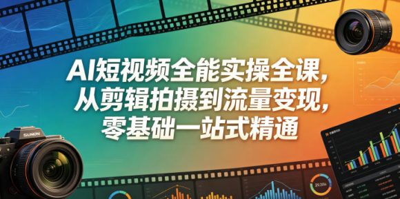 AI短视频全能实操全课,从剪辑拍摄到流量变现,零基础一站式精通-1 AI短视频全能实操全课,从剪辑拍摄到流量变现,零基础一站式精通