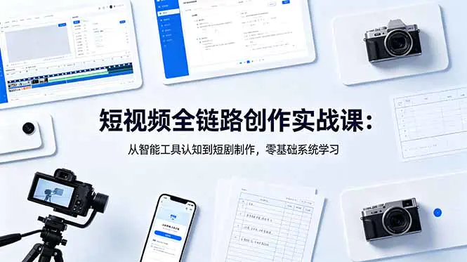 短视频全链路创作实战课:从智能工具认知到短剧制作,零基础系统学习-1 短视频全链路创作实战课:从智能工具认知到短剧制作,零基础系统学习