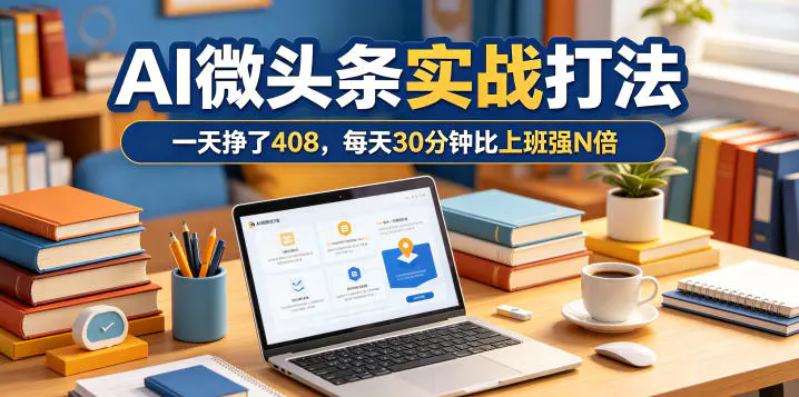 一天挣了408,AI微头条实战打法,每天30分钟比上班强N倍-1 一天挣了408,AI微头条实战打法,每天30分钟比上班强N倍