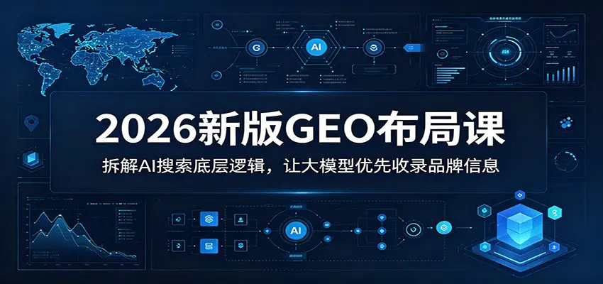 2026新版GEO布局课:拆解AI搜索底层逻辑,让大模型优先收录品牌信息-1 2026新版GEO布局课:拆解AI搜索底层逻辑,让大模型优先收录品牌信息