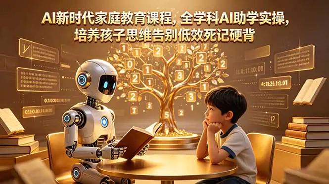 AI新时代家庭教育课程,全学科AI助学实操,培养孩子思维告别低效死记硬背-1 AI新时代家庭教育课程,全学科AI助学实操,培养孩子思维告别低效死记硬背