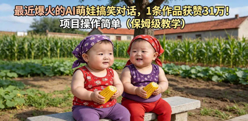最近爆火的AI萌娃搞笑对话,1条作品获赞31W,项目操作简单(保姆级教学)-1 最近爆火的AI萌娃搞笑对话,1条作品获赞31W,项目操作简单(保姆级教学)