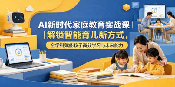 AI新时代家庭教育实战课|解锁智能育儿新方式,全学科赋能孩子高效学习与未来能力-1 AI新时代家庭教育实战课|解锁智能育儿新方式,全学科赋能孩子高效学习与未来能力