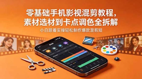 零基础手机影视混剪教程,素材选材到卡点调色全拆解,小白跟着实操轻松制作爆款混剪短片-1 零基础手机影视混剪教程,素材选材到卡点调色全拆解,小白跟着实操轻松制作爆款混剪短片