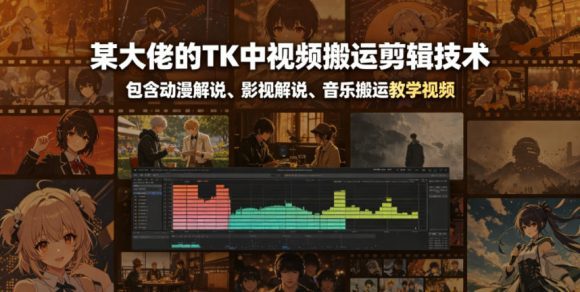 某大佬的TK中视频搬运剪辑技术,包含动漫解说、影视解说、音乐搬运教学视频-1 某大佬的TK中视频搬运剪辑技术,包含动漫解说、影视解说、音乐搬运教学视频
