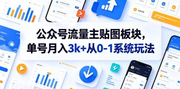 公众号流量主贴图板块,单号月入3k+从0-1系统玩法-1 公众号流量主贴图板块,单号月入3k+从0-1系统玩法