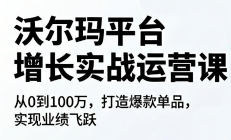 沃尔玛平台增长的实战运营课-1 沃尔玛平台增长的实战运营课