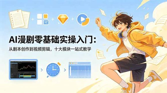 AI漫剧零基础实操入门:从剧本创作到视频剪辑,十大模块一站式教学-1 AI漫剧零基础实操入门:从剧本创作到视频剪辑,十大模块一站式教学
