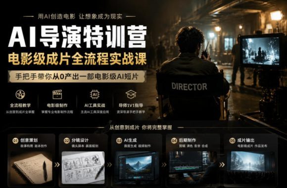 AI导演特训营,电影级成片全流程实战课,手把手带你从0产出一部电影级AI短片-1 AI导演特训营,电影级成片全流程实战课,手把手带你从0产出一部电影级AI短片