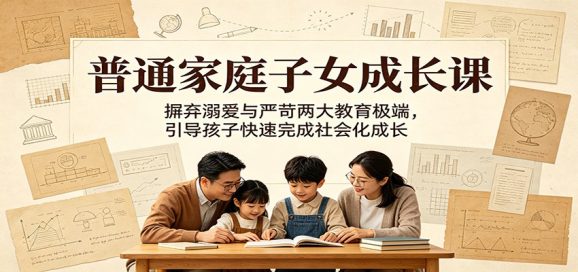 普通家庭子女成长课:摒弃溺爱与严苛两大教育极端,引导孩子快速完成社会化成长-1 普通家庭子女成长课:摒弃溺爱与严苛两大教育极端,引导孩子快速完成社会化成长
