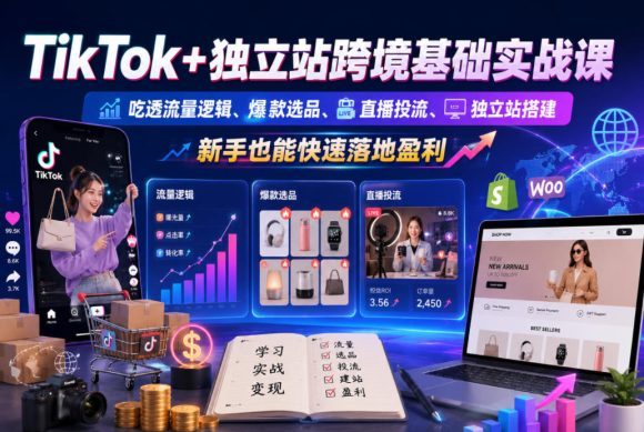 TikTok+独立站跨境基础实战课,吃透流量逻辑、爆款选品、直播投流与独立站搭建,新手也能快速落地盈利-1 TikTok+独立站跨境基础实战课,吃透流量逻辑、爆款选品、直播投流与独立站搭建,新手也能快速落地盈利
