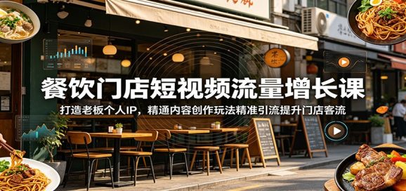 餐饮门店短视频流量增长课:打造老板个人IP,精通内容创作玩法精准引流提升门店客流-1 餐饮门店短视频流量增长课:打造老板个人IP,精通内容创作玩法精准引流提升门店客流