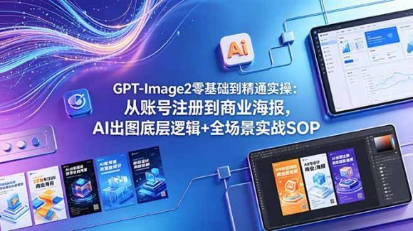 GPT-Image2零基础到精通实操:从账号注册到商业海报,AI出图底层逻辑+全场景实战SOP-1 GPT-Image2零基础到精通实操:从账号注册到商业海报,AI出图底层逻辑+全场景实战SOP