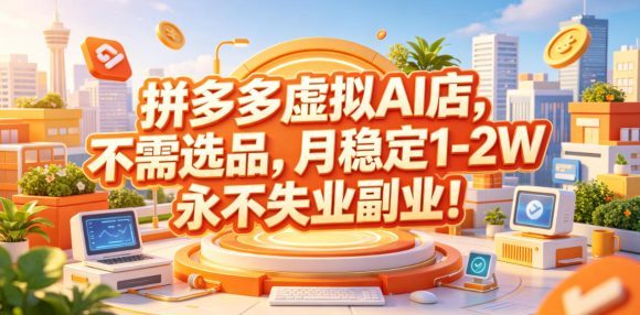 拼多多虚拟AI店,不需选品,月稳定1-2W,永不失业副业!【揭秘】-1 拼多多虚拟AI店,不需选品,月稳定1-2W,永不失业副业!【揭秘】
