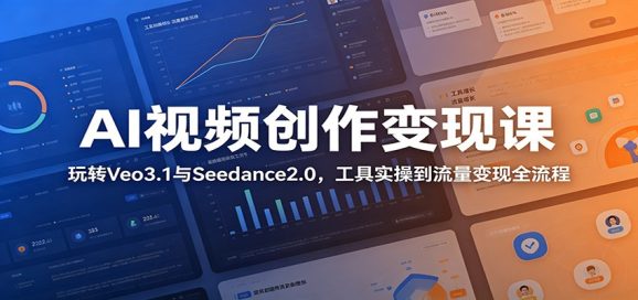 AI视频创作变现课:玩转Veo3.1与Seedance2.0,工具实操到流量变现全流程-1 AI视频创作变现课:玩转Veo3.1与Seedance2.0,工具实操到流量变现全流程