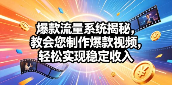 爆款流量系统揭秘,教会您制作爆款视频,轻松实现稳定收入【原创双语字幕-1 爆款流量系统揭秘,教会您制作爆款视频,轻松实现稳定收入【原创双语字幕