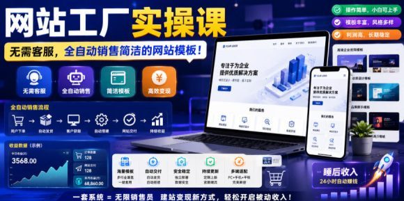 网站工厂实操课,无需客服,网站模板自动赚钱!【原创双语字幕】-1 网站工厂实操课,无需客服,网站模板自动赚钱!【原创双语字幕】