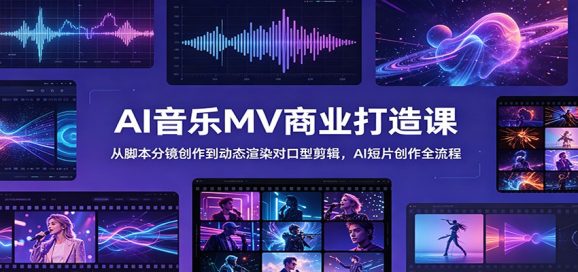 AI音乐MV商业打造课:从脚本分镜创作到动态渲染对口型剪辑,AI短片创作全流程-1 AI音乐MV商业打造课:从脚本分镜创作到动态渲染对口型剪辑,AI短片创作全流程