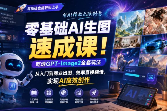 零基础AI生图速成课!吃透GPT-Image2全套玩法,从入门到商业出图,效率直接翻倍,实现AI高效创作-1 零基础AI生图速成课!吃透GPT-Image2全套玩法,从入门到商业出图,效率直接翻倍,实现AI高效创作