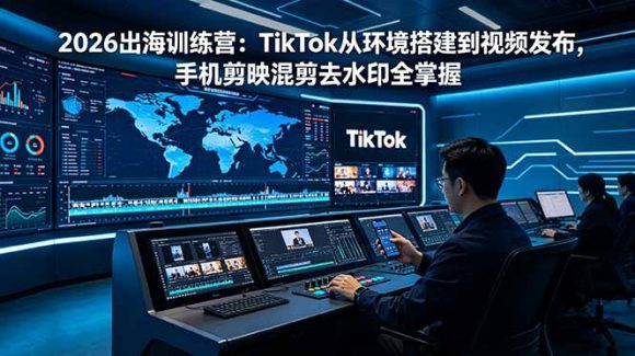 2026出海训练营:TikTok从环境搭建到视频发布,手机剪映混剪去水印全掌握-1 2026出海训练营:TikTok从环境搭建到视频发布,手机剪映混剪去水印全掌握