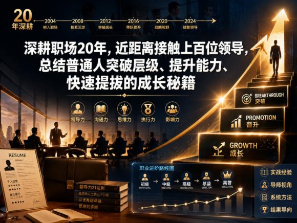 付费文章:深耕职场20年,近距离接触上百位领导,总结普通人突破层级、提升能力、快速提拔的成长秘籍(全网独家干货)-1 付费文章:深耕职场20年,近距离接触上百位领导,总结普通人突破层级、提升能力、快速提拔的成长秘籍(全网独家干货)