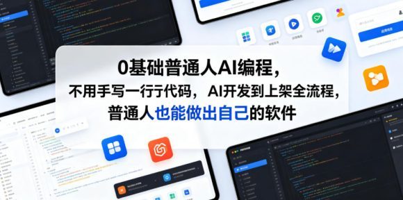0基础普通人AI编程,不用手写一行代码,AI开发到上架全流程,普通人也能做出自己的软件-1 0基础普通人AI编程,不用手写一行代码,AI开发到上架全流程,普通人也能做出自己的软件