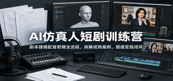 AI仿真人短剧训练营:剧本建模配音剪辑全流程,拆解成熟案例,搭建变现闭环-1 AI仿真人短剧训练营:剧本建模配音剪辑全流程,拆解成熟案例,搭建变现闭环