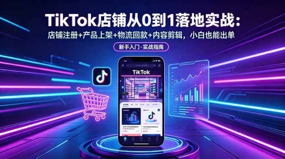 TikTok店铺从0到1落地实战:店铺注册+产品上架+物流回款+内容剪辑,小白也能出单-1 TikTok店铺从0到1落地实战:店铺注册+产品上架+物流回款+内容剪辑,小白也能出单