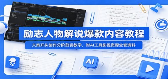 励志人物解说爆款内容教程:文案开头创作分阶剪辑教学,附AI 工具影视资源全套资料-1 励志人物解说爆款内容教程:文案开头创作分阶剪辑教学,附AI 工具影视资源全套资料