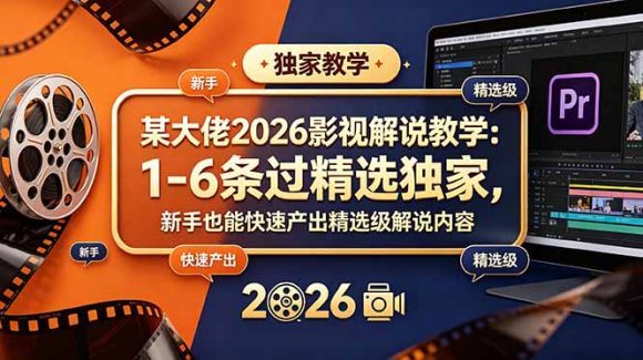 某大佬2026影视解说教学:1-6条过精选独家,新手也能快速产出精选级解说内容-1 某大佬2026影视解说教学:1-6条过精选独家,新手也能快速产出精选级解说内容