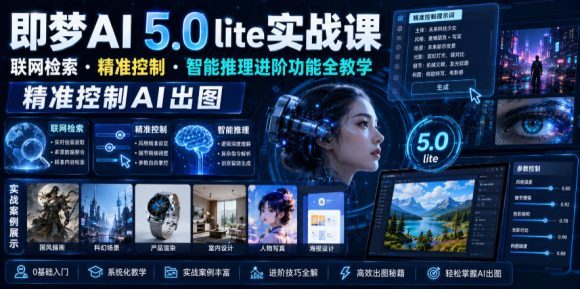 即梦AI 5.0 lite实战课,联网检索・精准控制・智能推理进阶功能全教学,精准控制AI出图-1 即梦AI 5.0 lite实战课,联网检索・精准控制・智能推理进阶功能全教学,精准控制AI出图