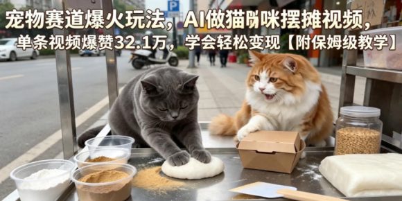 宠物赛道爆火玩法,AI做猫咪摆摊视频,单条视频爆赞32.1万,学会轻松变现【附保姆级教学】-1 宠物赛道爆火玩法,AI做猫咪摆摊视频,单条视频爆赞32.1万,学会轻松变现【附保姆级教学】