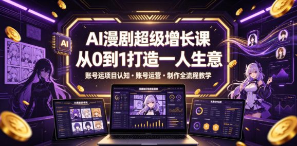 AI漫剧超级增长课,从0到1打造一人生意,项目认知・账号运营・制作全流程教学-1 AI漫剧超级增长课,从0到1打造一人生意,项目认知・账号运营・制作全流程教学