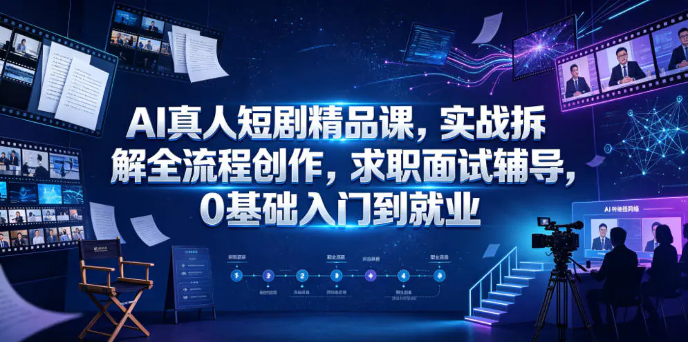 AI真人短剧精品课,实战拆解全流程创作,求职面试辅导,0基础入门到就业-1 AI真人短剧精品课,实战拆解全流程创作,求职面试辅导,0基础入门到就业