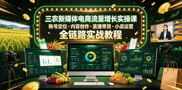 三农新媒体电商流量增长实操课,账号定位・内容创作・直播带货・小店运营,全链路实战教程-1 三农新媒体电商流量增长实操课,账号定位・内容创作・直播带货・小店运营,全链路实战教程