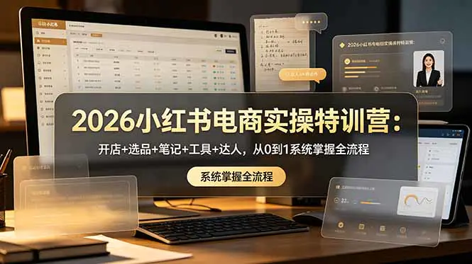 2026小红书电商实操特训营:开店+选品+笔记+工具+达人,从0到1系统掌握全流程-1 2026小红书电商实操特训营:开店+选品+笔记+工具+达人,从0到1系统掌握全流程