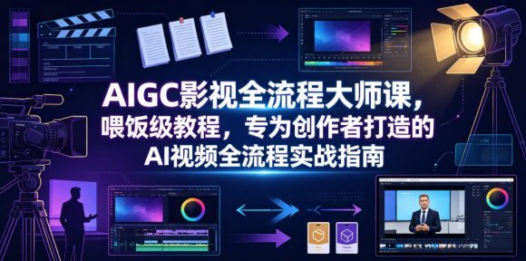 AIGC影视全流程大师课,喂饭级教程,专为创作者打造的AI视频全流程实战指南-1 AIGC影视全流程大师课,喂饭级教程,专为创作者打造的AI视频全流程实战指南