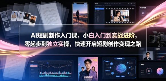 AI短剧制作入门课,小白入门到实战进阶,零起步到独立实操,快速开启短剧创作变现之路-1 AI短剧制作入门课,小白入门到实战进阶,零起步到独立实操,快速开启短剧创作变现之路
