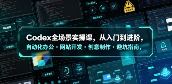 Codex全场景实操课,从入门到进阶,自动化办公・网站开发・创意制作・避坑指南,全流程教学-1 Codex全场景实操课,从入门到进阶,自动化办公・网站开发・创意制作・避坑指南,全流程教学