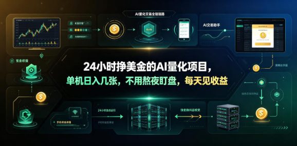 24小时挣美金的AI量化项目,单机日入几十美刀,不用熬夜盯盘,每天见收益【揭秘】-1 24小时挣美金的AI量化项目,单机日入几十美刀,不用熬夜盯盘,每天见收益【揭秘】