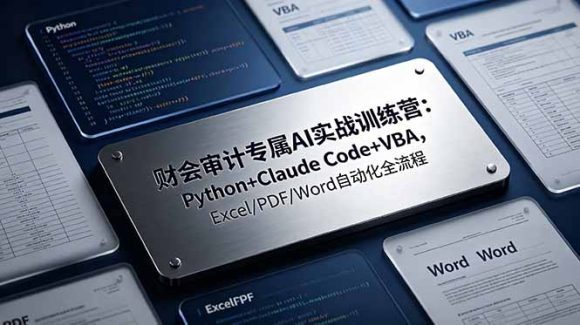财会审计专属 AI实战训练营:Python+Claude Code+VBA,Excel/PDF/Word自动化全流程-1 财会审计专属 AI实战训练营:Python+Claude Code+VBA,Excel/PDF/Word自动化全流程